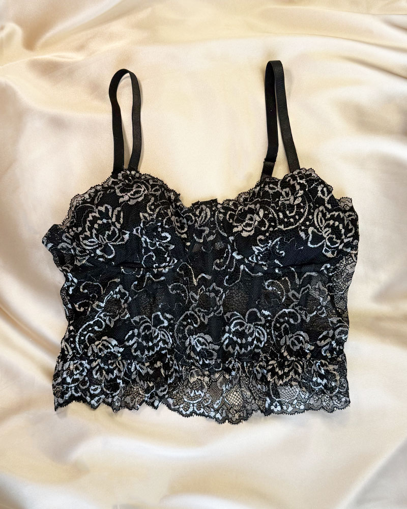 Gray Lace Corset Top with Adjustable Straps Gray Lace Corset Top with Adjustable Straps