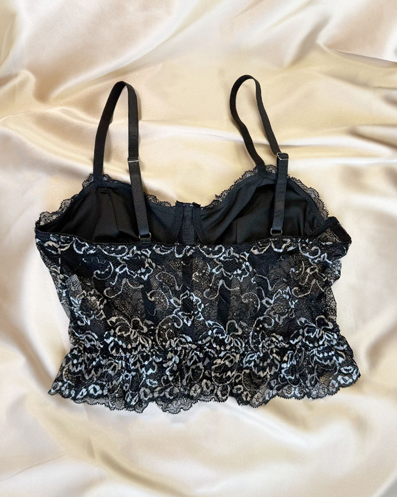 Gray Lace Corset Top with Adjustable Straps Gray Lace Corset Top with Adjustable Straps