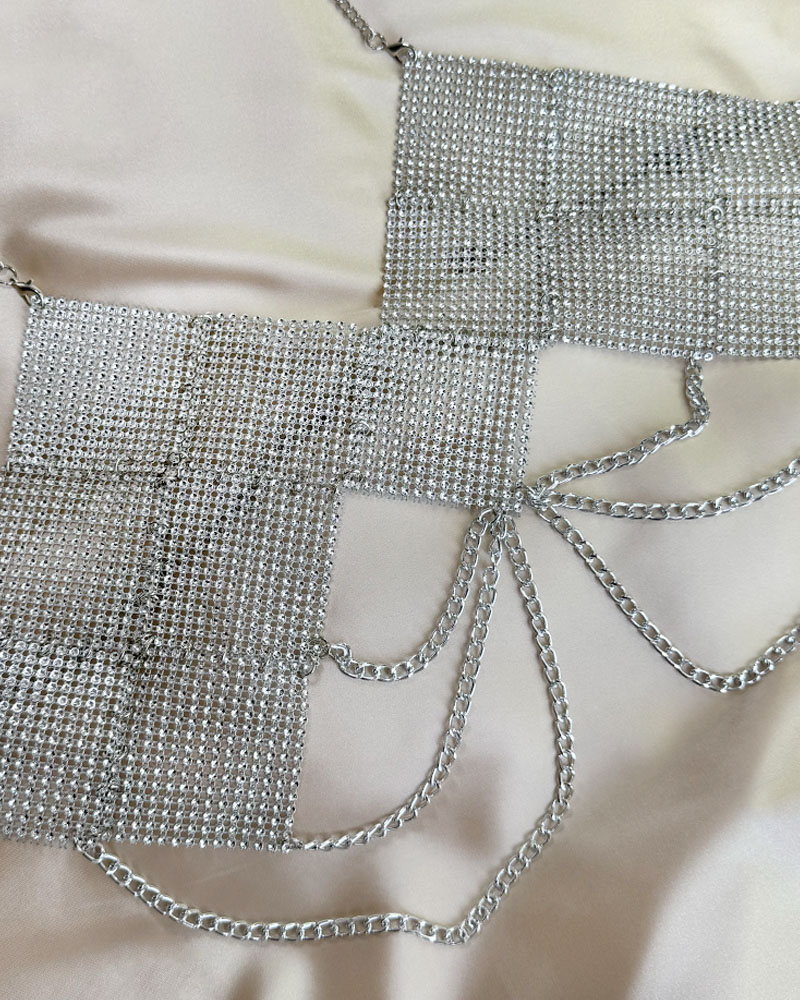 ✨ Shine Bright: Rhinestone Chain Detail Bustier ✨ Shine Bright: Rhinestone Chain Detail Bustier