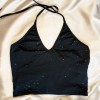 Sparkling Tie-Neck Black Top Sparkling Tie-Neck Black Top