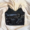 ✨ Shine Bright in Every Step: Black Sequin Crop Top ✨ Shine Bright in Every Step: Black Sequin Crop Top