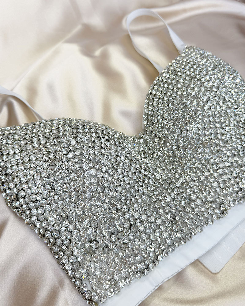 White Rhinestone Bustier White Rhinestone Bustier