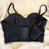 Black Bustier with Mirror Stone Details Black Bustier with Mirror Stone Details