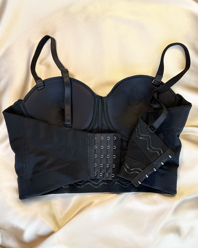 Black Bustier with Mirror Stone Details Black Bustier with Mirror Stone Details