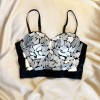 Black Bustier with Mirror Stone Details Black Bustier with Mirror Stone Details