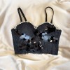 Black Bustier with Large Sequin Stone Details Black Bustier with Large Sequin Stone Details